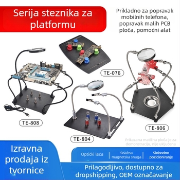 Višenamjenski magnetski držač s povećalom za popravke mobilnih telefona – 1-dijeli set, za telekomunikacijske popravke