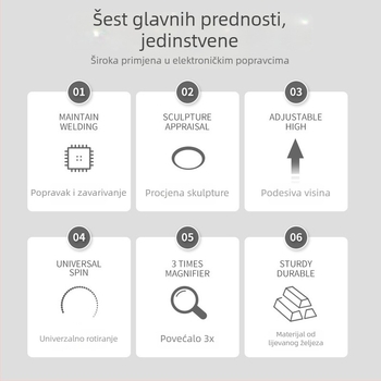 Višenamjenski magnetski držač s povećalom za popravke mobilnih telefona – 1-dijeli set, za telekomunikacijske popravke