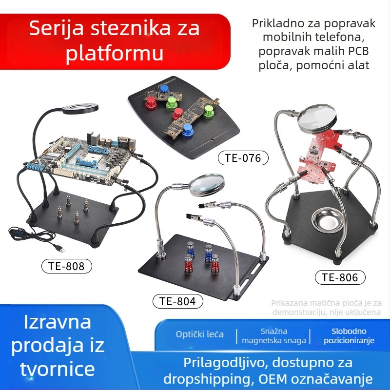 Višenamjenski magnetski držač s povećalom za popravke mobilnih telefona – 1-dijeli set, za telekomunikacijske popravke