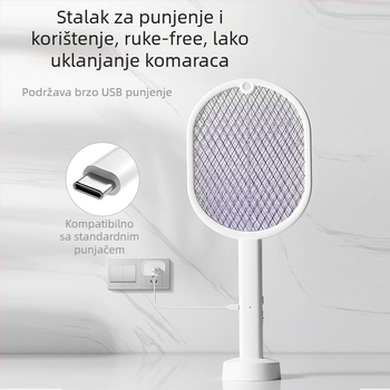 Meister električna sprava za komarce 2-u-1 s UV lampom, USB punjiva baterija 500 mAh, pokrivenost 21–30 m²