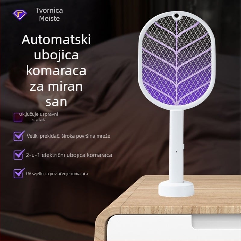 Meister električna sprava za komarce 2-u-1 s UV lampom, USB punjiva baterija 500 mAh, pokrivenost 21–30 m²
