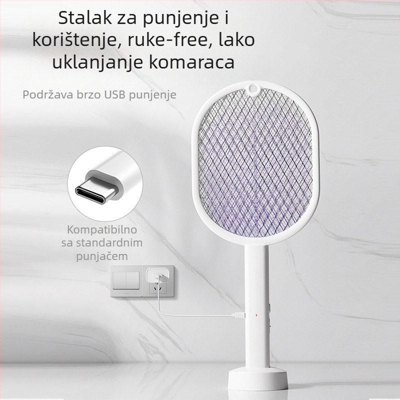 Meister električna sprava za komarce 2-u-1 s UV lampom, USB punjiva baterija 500 mAh, pokrivenost 21–30 m²