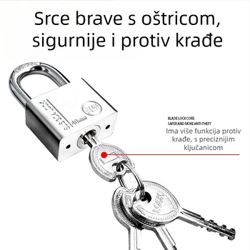 Brava od 304 nehrđajućeg čelika za vanjsku upotrebu — otporan lokot za električne ormariće i kutije brojila