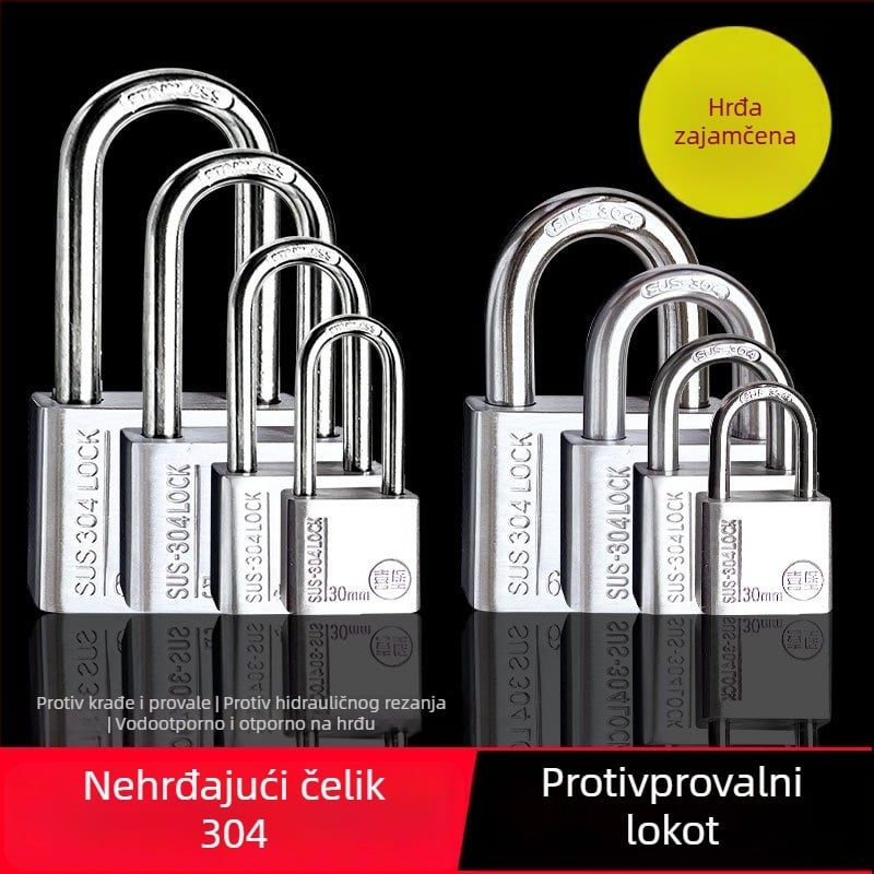 Brava od 304 nehrđajućeg čelika za vanjsku upotrebu — otporan lokot za električne ormariće i kutije brojila