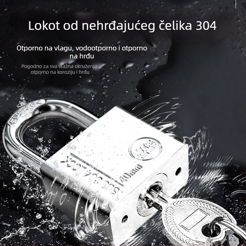 Brava od 304 nehrđajućeg čelika za vanjsku upotrebu — otporan lokot za električne ormariće i kutije brojila