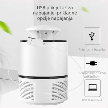 Fotokatalitska lampa za ubijanje komaraca, USB, unutarnja i vanjska uporaba, LED svjetlo, pokrivenost 10 m²