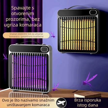 Lampa za uništavanje komaraca električnim šokom, USB punjiva, zidna, fotokatalitski mamac, pokrivenost do 10 m²
