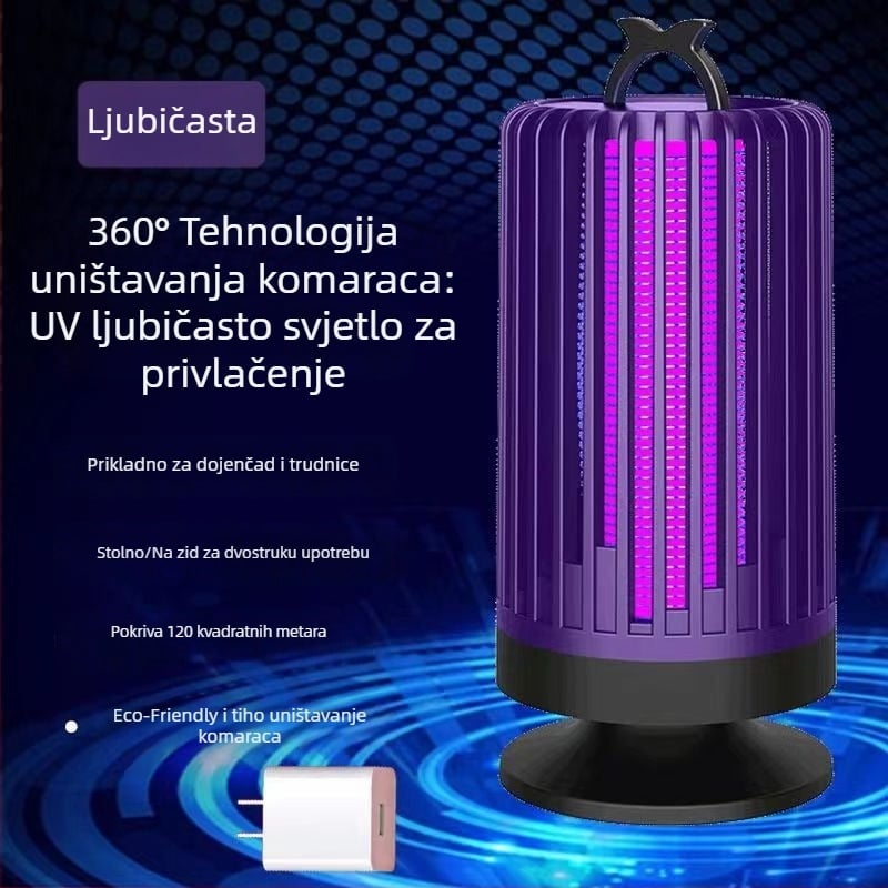 Wear heart Lampa za ubijanje komaraca za kućnu upotrebu – UV lampa, pokrivenost 11–20 m², PP kućište, dimenzije 11,1×11,1×21,5 cm, izravno napajanje