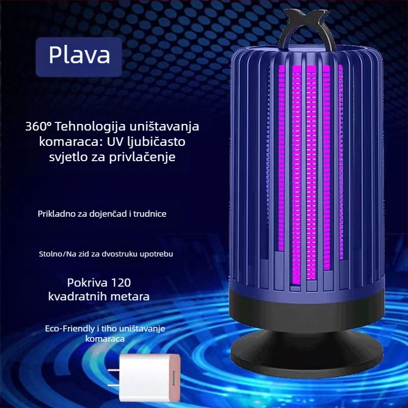 Wear heart Lampa za ubijanje komaraca za kućnu upotrebu – UV lampa, pokrivenost 11–20 m², PP kućište, dimenzije 11,1×11,1×21,5 cm, izravno napajanje