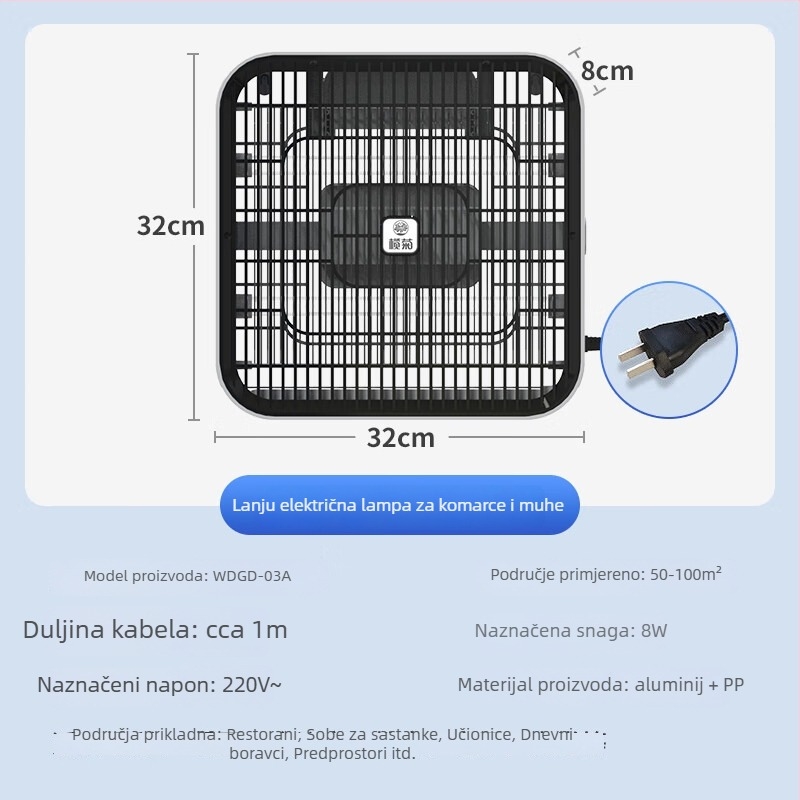 Lampa za komarce s LED, električni udar uništavanja komaraca, za 21–30 m², 220V (Brand Elemene chrysanthemum)