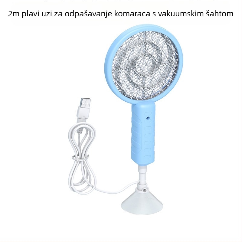 Električni ubijač komaraca s UV lampom, 360° rotacija, aluminijska mreža, netoksičan, podesiva brzina