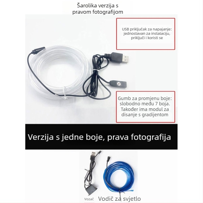 USB napajanje unutarnje ambijentalne rasvjete automobila s dišećim gradijentom LED rasvjeta