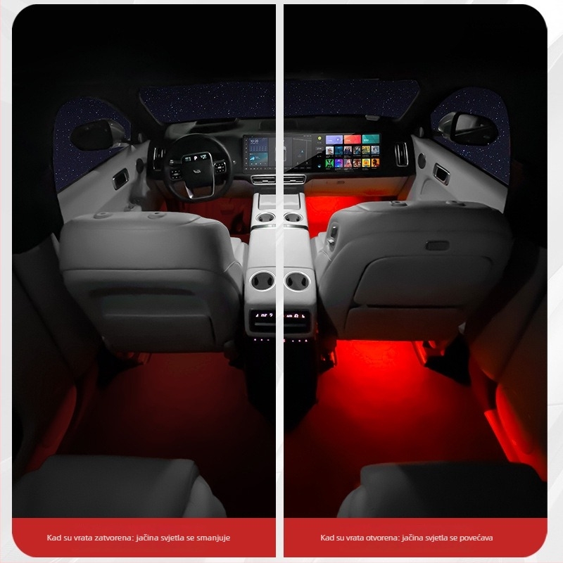 Rosyclouds Ideal foot light – unutarnje automobilsko ambijentalno osvjetljenje za stopala, OEM tvornički proizvod, kompatibilno s zadanim modelom