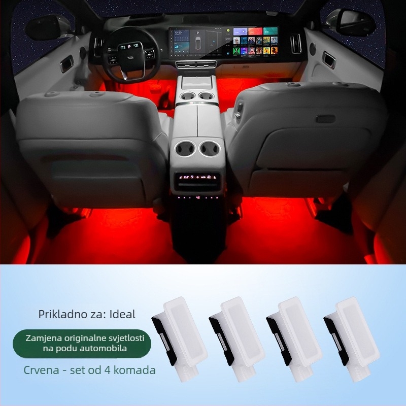 Rosyclouds Ideal foot light – unutarnje automobilsko ambijentalno osvjetljenje za stopala, OEM tvornički proizvod, kompatibilno s zadanim modelom