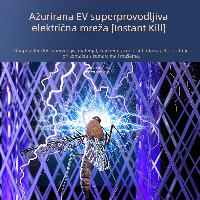 Električni šok lamp za ubijanje komaraca s UV lampom, pokrivenost do 10 m², ugrađena baterija 1600 mAh, USB punjenje