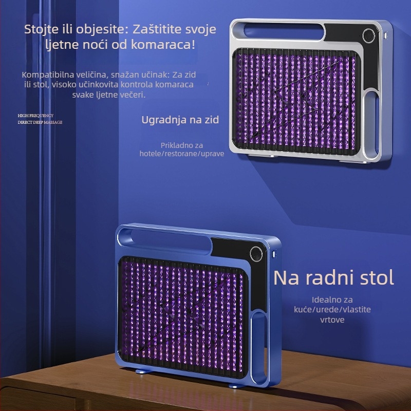 Električni šok lamp za ubijanje komaraca s UV lampom, pokrivenost do 10 m², ugrađena baterija 1600 mAh, USB punjenje