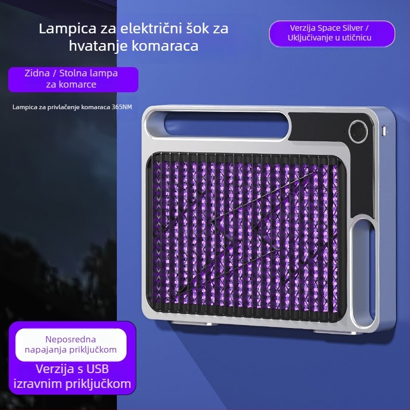 Električni šok lamp za ubijanje komaraca s UV lampom, pokrivenost do 10 m², ugrađena baterija 1600 mAh, USB punjenje