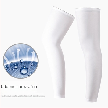 Leg rukav za nogu – zaštita od sunca, hlađenje Ice Silk, jastučić za koljeno, za trčanje i vožnju biciklom; materijal: poliester; prilagodljivo obrađivanje; licencirana privatna oznaka