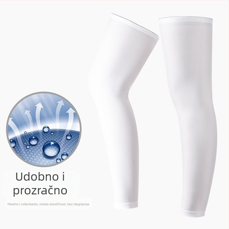 Leg rukav za nogu – zaštita od sunca, hlađenje Ice Silk, jastučić za koljeno, za trčanje i vožnju biciklom; materijal: poliester; prilagodljivo obrađivanje; licencirana privatna oznaka