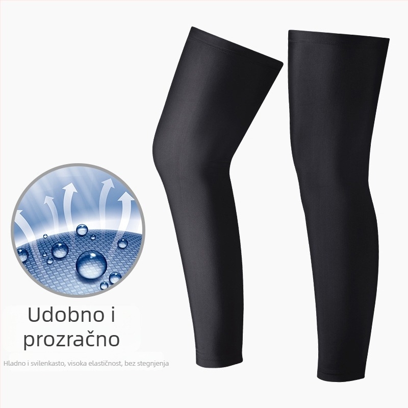 Leg rukav za nogu – zaštita od sunca, hlađenje Ice Silk, jastučić za koljeno, za trčanje i vožnju biciklom; materijal: poliester; prilagodljivo obrađivanje; licencirana privatna oznaka