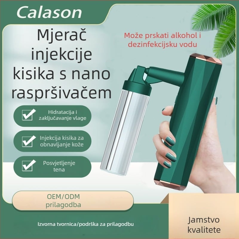 Ručni uređaj za oksigenacijsku injekciju i hidrataciju lica parom — prenosni uređaj za nadopunu vode, IPX7 vodootporan, ugrađena baterija 300–500 mAh, CE/FCC/ROHS certifikat