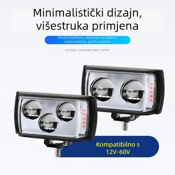 LED reflektor s tri strane za automobile, kamione i poljoprivredna vozila, 12–60V, 20W, vodootporan