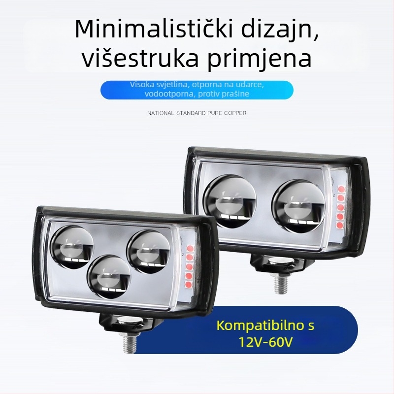 LED reflektor s tri strane za automobile, kamione i poljoprivredna vozila, 12–60V, 20W, vodootporan