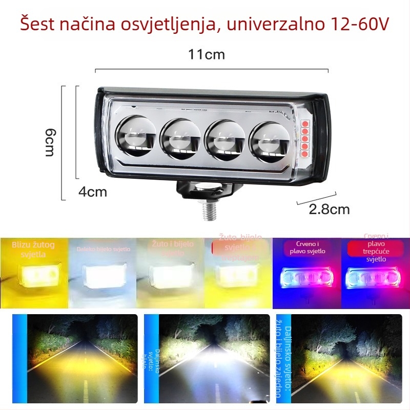 LED reflektor s tri strane za automobile, kamione i poljoprivredna vozila, 12–60V, 20W, vodootporan