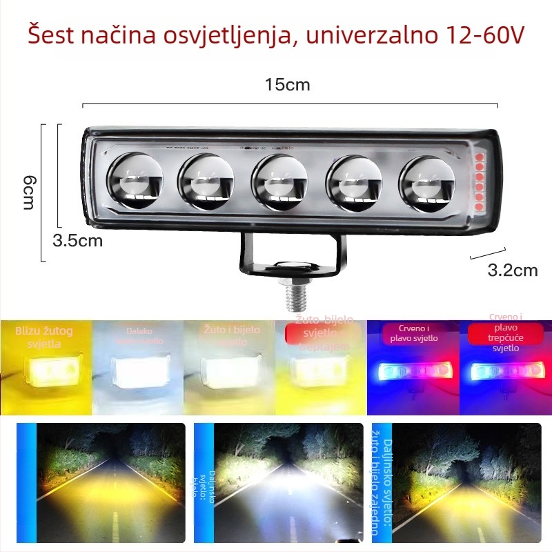 LED reflektor s tri strane za automobile, kamione i poljoprivredna vozila, 12–60V, 20W, vodootporan
