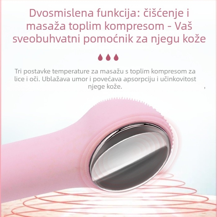 Prijenosni silikonski uređaj za čišćenje lica s ultrazvučnim masažom, ugrađena baterija 800–1000 mAh, IPX6 vodootpornost