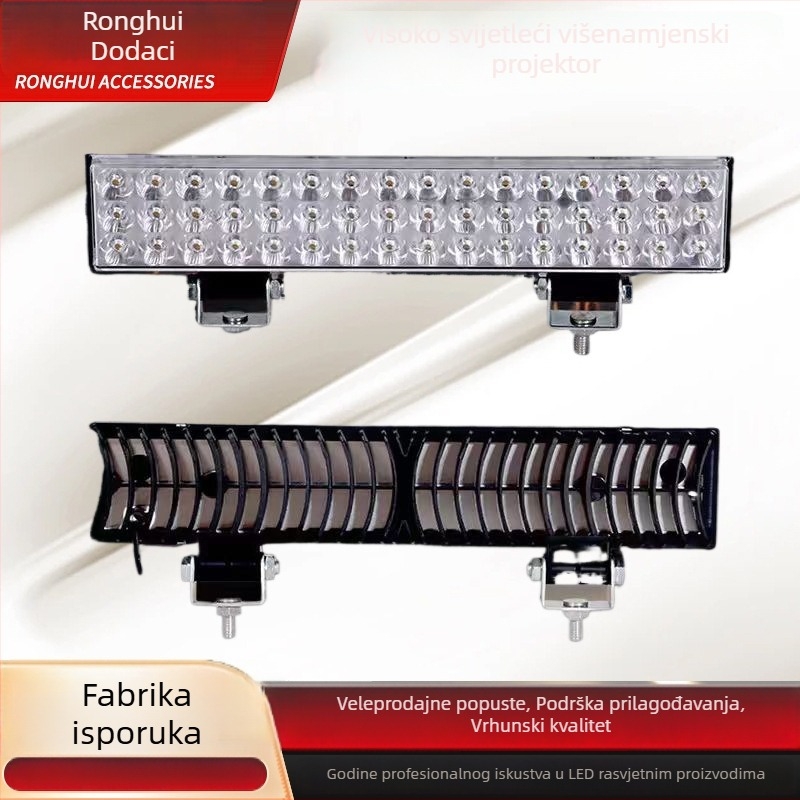 LED reflektor s plosatim zrcalom za prednje svjetlo električnog tricikla – 12–60 V univerzalno, 30 W, ≥1800 lm, IP68, dizajn za odvode topline