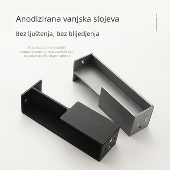 Držač za sklopna vrata, aluminijska legura, kovano, površinska montaža, moderan minimalistički stil za vrata ormara