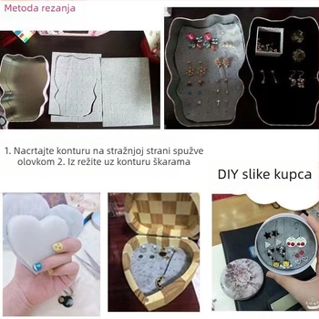 Jedno-komponentni ABS pravokutni stalak za izlaganje nakita sa baršunastim omotačem, 1 sloj, elegantan stil