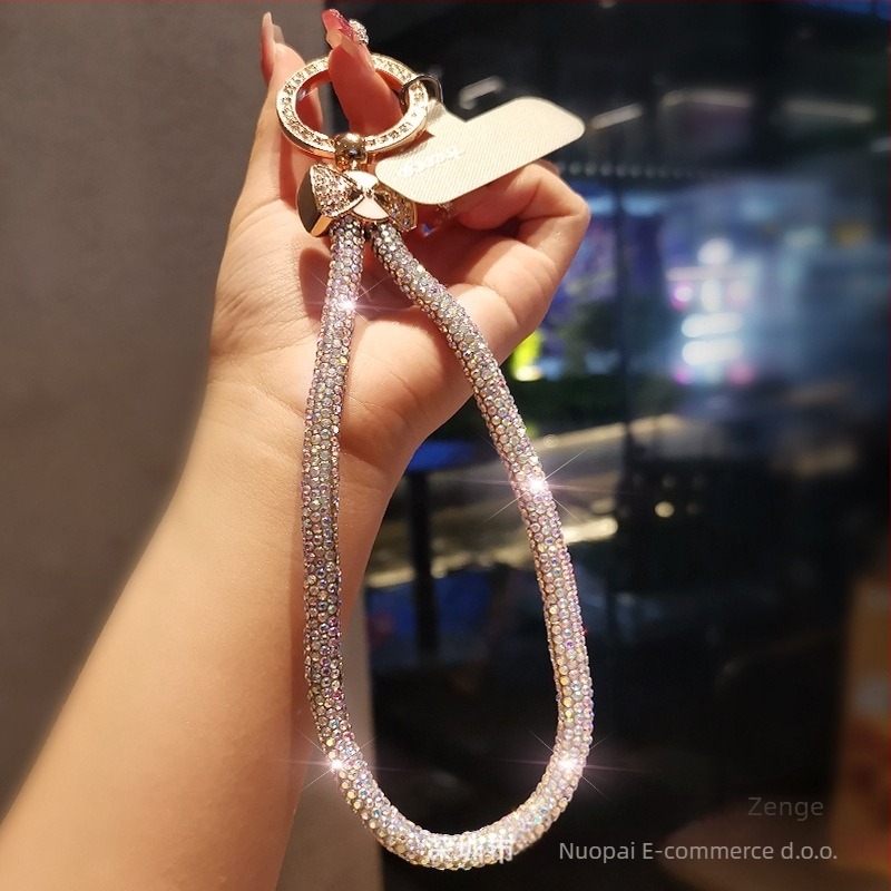 Kabl za telefon s dijamantnom mašnicom i geometrijskim privjeskom, ručna izrada, višefunkcionalno, Jane grids