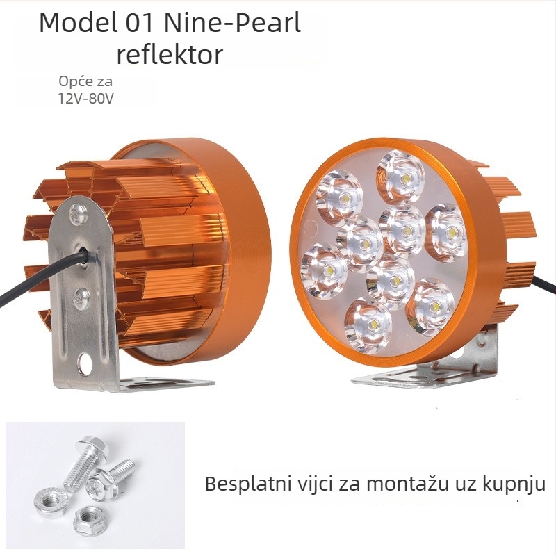 Faro za motocikl i električni bicikl - Ultra jarko LED svjetlo, Stil 01, 6W, 12V, kućište od aluminijske legure