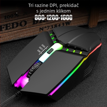 X3 žičana optička gaming miš USB, 1000 DPI, 4 tipke