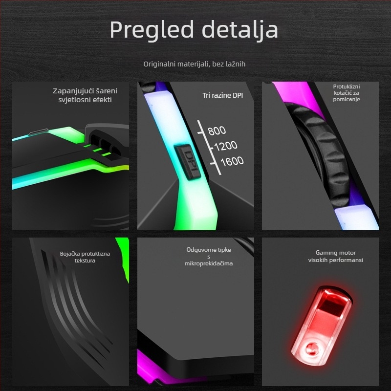 X3 žičana optička gaming miš USB, 1000 DPI, 4 tipke