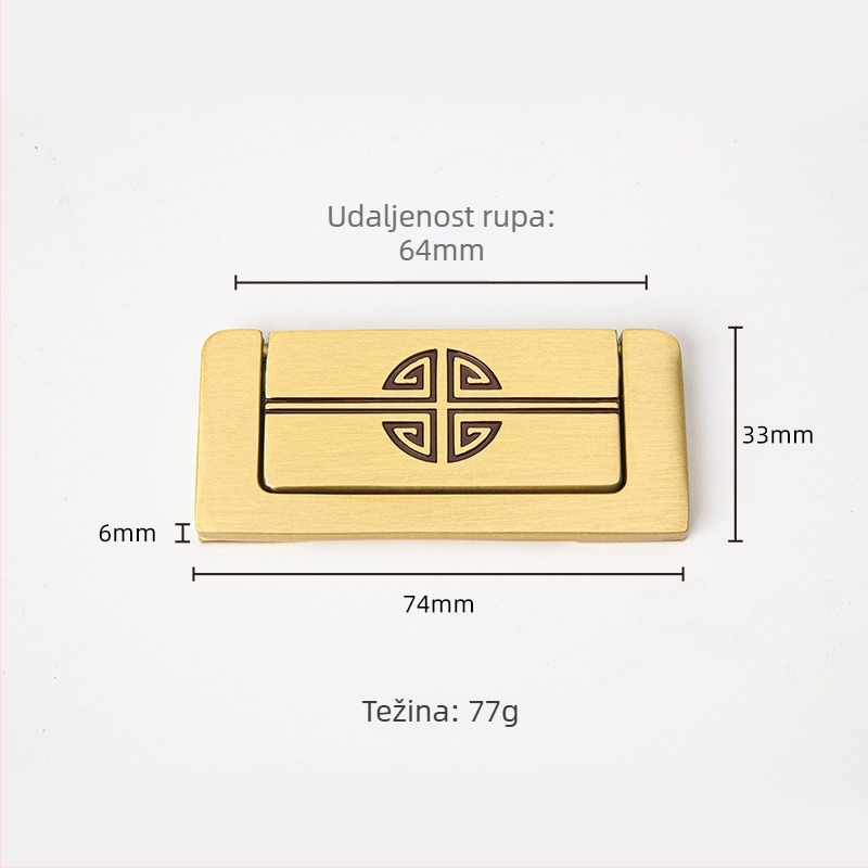 Bakrena drška za ladicu, skrivena ugrađena izvedba, Novi kineski stil, model CP021/CP023, marka Meihong