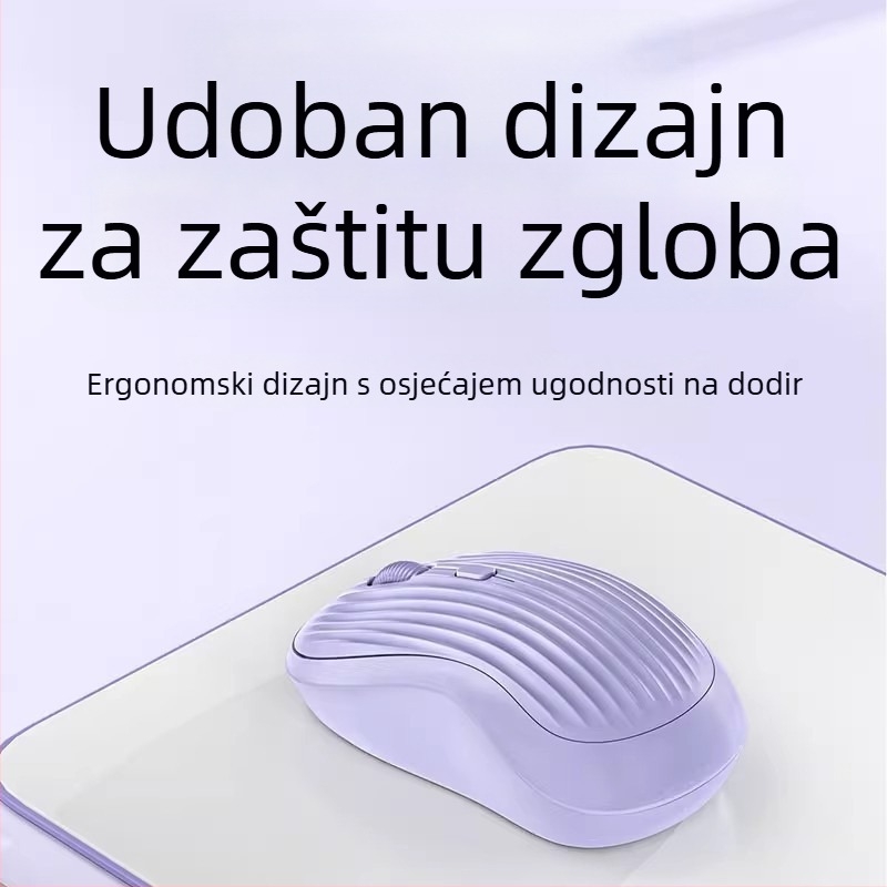 Bluetooth bežični miš za Huawei notebook — 2,4G + Bluetooth, 1600 DPI, ponovno punjiv, tih rad, USB napajanje (uključen kabel za punjenje)