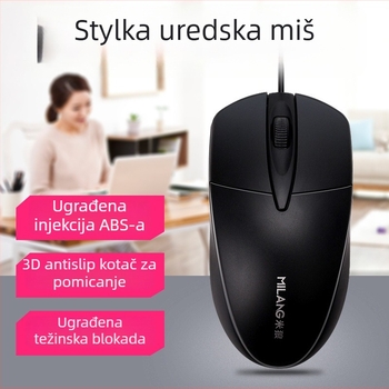 Optički USB miš, žični, 1200dpi, 3 tipke, ergonomski dizajn