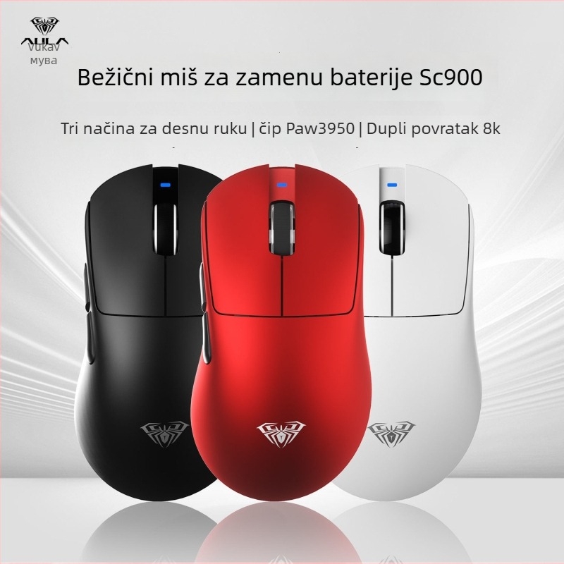 Gaming Bluetooth miš s DPI 26000, 7 tipki, USB sučelje, punjiva baterija, dvostruka bežična 2.4G/Bluetooth