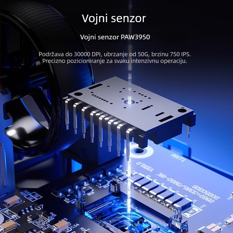 Gaming Bluetooth miš s DPI 26000, 7 tipki, USB sučelje, punjiva baterija, dvostruka bežična 2.4G/Bluetooth