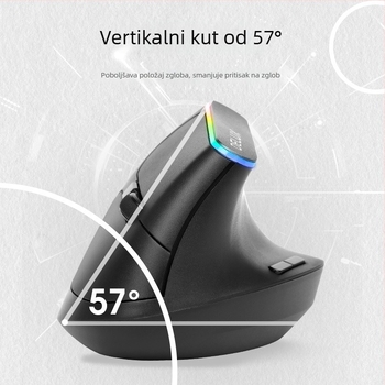 M618C vertikalna miška s bočnim zahvatom, 6 tipki, Bluetooth, optička