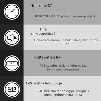 M618C vertikalna miška s bočnim zahvatom, 6 tipki, Bluetooth, optička