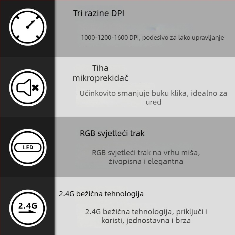 M618C vertikalna miška s bočnim zahvatom, 6 tipki, Bluetooth, optička