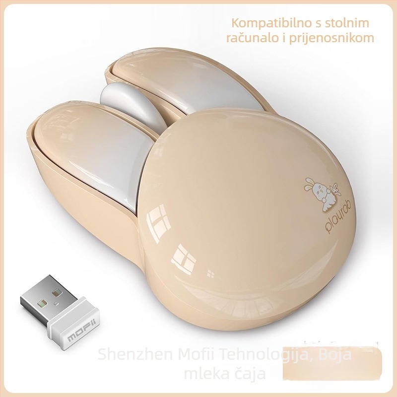 Bežična miška M6 s dizajnom zeca – 1200 DPI, 2.4G bežično, domet 10 m
