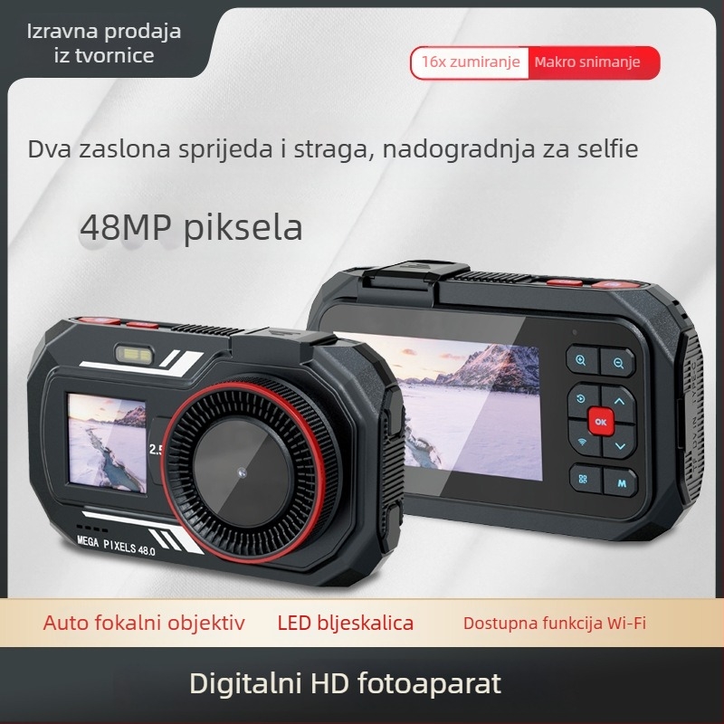 Xj400 digitalna kamera s 48 MP senzorom, 16x optički zoom, dva LCD zaslona, optička stabilizacija slike, USB 3.0