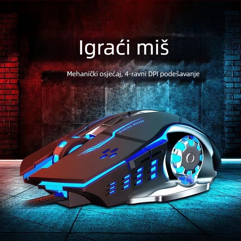 Bežična miša s 2.4G + Bluetooth, USB, 1600 DPI, 6 tipki, Ergonomski dizajn