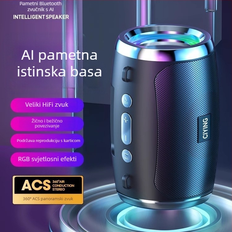 Mini prijenosni Bluetooth zvučnik, 5W, Bluetooth 5.0, 100Hz-20kHz, ugrađena baterija 1000–1200mAh, domet 10 m