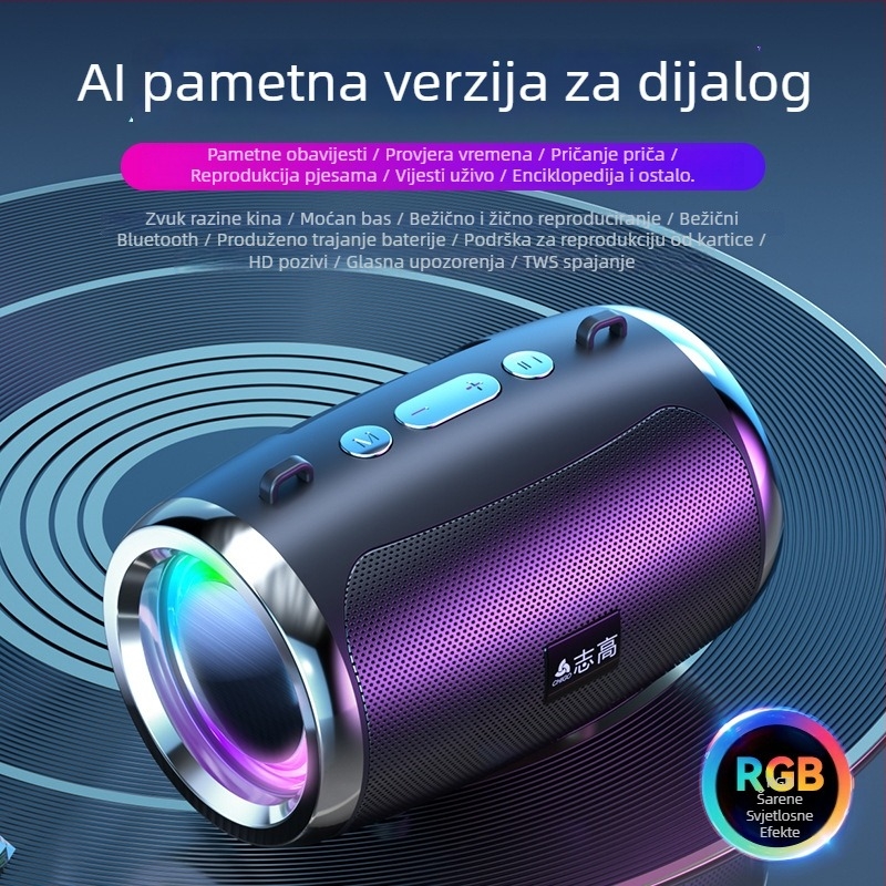 Mini prijenosni Bluetooth zvučnik, 5W, Bluetooth 5.0, 100Hz-20kHz, ugrađena baterija 1000–1200mAh, domet 10 m